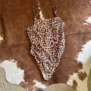 Leopard print maternity swimsuit one piece